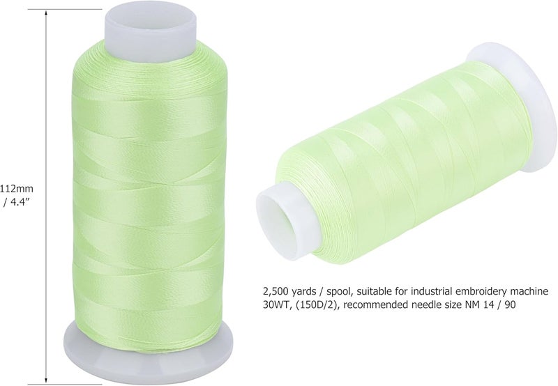 simthread Glow in Dark Thread for Embroidery and Sewing 2500 Yards Light Green - Image 4
